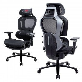 Кресло ATRONE "Optimus ER-707", адаптивный механизм со слайдером, сетка, черный/серый, 532967