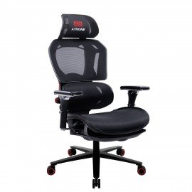 Кресло ATRONE "Optimus ER-707", адаптивный механизм со слайдером, сетка, черный/красный, 532968