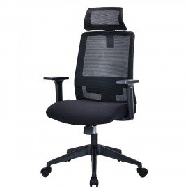 Кресло BRABIX PREMIUM "Agent ER-404", поясничная поддержка, регулируемый подголовник, ткань/сетка, черное, 532970