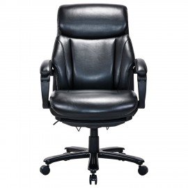 Кресло HAWASAN "Voyager HD-010", НАГРУЗКА до 180 кг, подножка, экокожа, черное, 532971