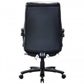 Кресло HAWASAN "Voyager HD-010", НАГРУЗКА до 180 кг, подножка, экокожа, черное, 532971