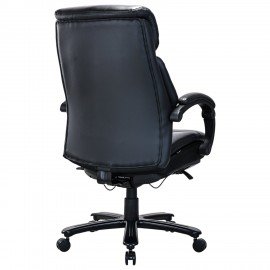 Кресло HAWASAN "Voyager HD-010", НАГРУЗКА до 180 кг, подножка, экокожа, черное, 532971