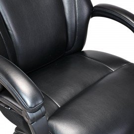 Кресло HAWASAN "Voyager HD-010", НАГРУЗКА до 180 кг, подножка, экокожа, черное, 532971