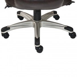 Кресло HAWASAN "Cruise EX-565", откидные подлокотники, рециклированная кожа, коричневое, 532973