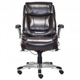 Кресло HAWASAN "Cruise EX-565", откидные подлокотники, рециклированная кожа, коричневое, 532973