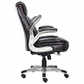 Кресло HAWASAN "Cruise EX-565", откидные подлокотники, рециклированная кожа, коричневое, 532973