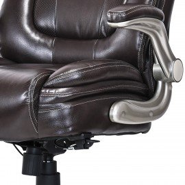 Кресло HAWASAN "Cruise EX-565", откидные подлокотники, рециклированная кожа, коричневое, 532973