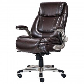 Кресло HAWASAN "Cruise EX-565", откидные подлокотники, рециклированная кожа, коричневое, 532973