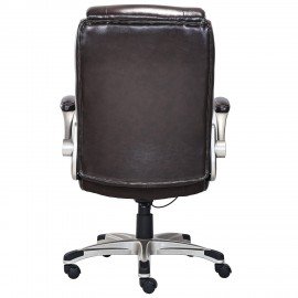 Кресло HAWASAN "Cruise EX-565", откидные подлокотники, рециклированная кожа, коричневое, 532973