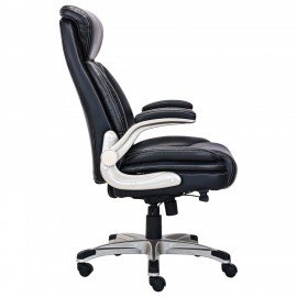 Кресло HAWASAN "Target EX-567", откидные подлокотники, рециклированная кожа, черное, 532974