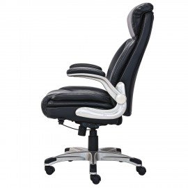 Кресло HAWASAN "Target EX-567", откидные подлокотники, рециклированная кожа, черное, 532974