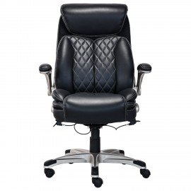 Кресло HAWASAN "Target EX-567", откидные подлокотники, рециклированная кожа, черное, 532974