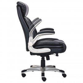 Кресло HAWASAN "Target EX-567", откидные подлокотники, рециклированная кожа, черное, 532974