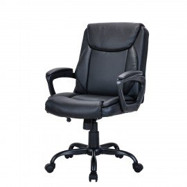 Кресло BRABIX "Forex EX-529", экокожа, разборное пятилучие, черное, 532980