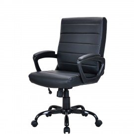 Кресло BRABIX "Win MG-353", кожзам, разборное пятилучие, черное, 532981