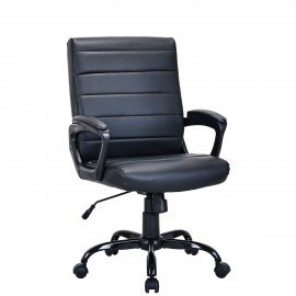 Кресло BRABIX "Win MG-353", кожзам, разборное пятилучие, черное, 532981