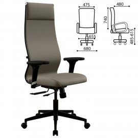 Кресло МЕТТА "ErgoLife" 10 B1-162D, пластик, синхромеханизм, 2D-подлокотники, ткань, бежевое