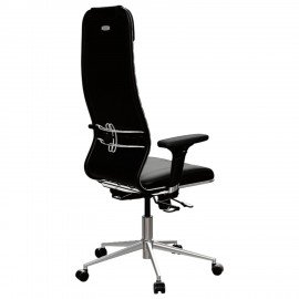 Кресло МЕТТА "ErgoLife" 10 B1-117D, хром, синхромеханизм, 2D-подлокотники, экокожа, черное