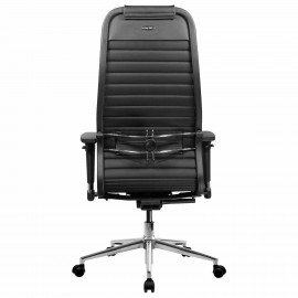 Кресло МЕТТА "ErgoLife" 10 B1-117D, хром, синхромеханизм, 2D-подлокотники, экокожа, черное