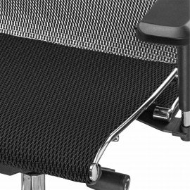 Кресло офисное МЕТТА "SAMURAI" S-3.05, с подголовником, сверхпрочная ткань-сетка, черное