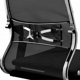 Кресло офисное МЕТТА "SAMURAI" S-3.05, с подголовником, сверхпрочная ткань-сетка, черное