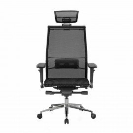 Кресло офисное МЕТТА "SAMURAI" S-3.05, с подголовником, сверхпрочная ткань-сетка, черное
