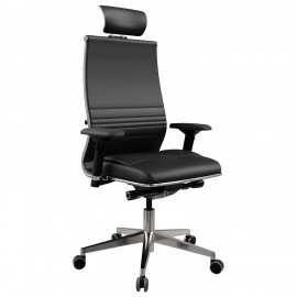Кресло офисное МЕТТА "SAMURAI" KL-3.05, с подголовником, экокожа, черное