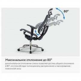 Кресло МЕТТА "YOGA" Y 4DT B2-14D, адаптивная спинка, 3D-подголовник, сверхпрочная сетка, черное