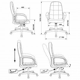 Кресло офисное CH-002, ткань, черное, 1973991