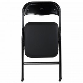 Стул складной BRABIX "Golf CF-007", черный каркас, кожзам черный, гофрокороб, 533024