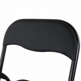 Стул складной BRABIX "Golf CF-007", черный каркас, кожзам черный, гофрокороб, 533024