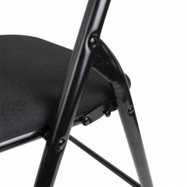 Стул складной BRABIX "Golf CF-007", чёрный каркас, чёрная ткань, гофрокороб, 533025