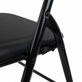 Стулья складные BRABIX "Golf CF-007", КОМПЛЕКТ 2 шт., черный каркас, кожзам черный, 533029