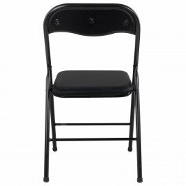 Стулья складные BRABIX "Golf CF-007", КОМПЛЕКТ 2 шт., черный каркас, кожзам черный, 533029