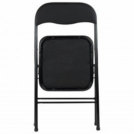 Стулья складные BRABIX "Golf CF-007", КОМПЛЕКТ 4 шт., черный каркас, кожзам черный, 533032