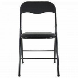 Стулья складные BRABIX "Golf CF-007", КОМПЛЕКТ 4 шт., черный каркас, кожзам черный, 533032