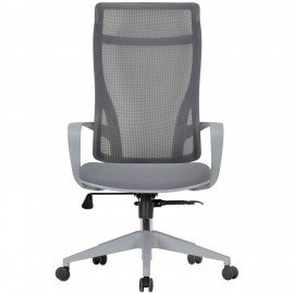 Кресло офисное CHAIRMAN CH 577, эргономичная спинка, серый пластик, сетка/ткань, серое, 7146057