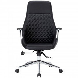 Кресло офисное CHAIRMAN CH 790, хром, эргономичное, экокожа, черное, 7145936