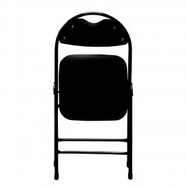 Стул складной для дома и офиса РС94, черный каркас, экокожа черный