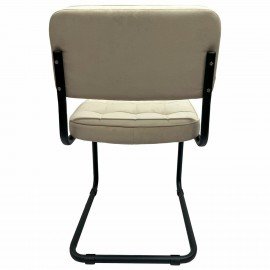 Стулья КОМПЛЕКТ 2 шт., РС14М, черный каркас, велюр, бежевый, разобранные