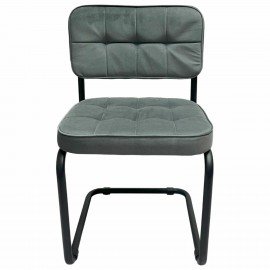 Стулья КОМПЛЕКТ 2 шт., РС14М, черный каркас, велюр, графит, разобранные