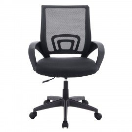 Кресло CROMEX Hit CH-695, с подлокотниками, сетка, черное, ткань TW, 533065