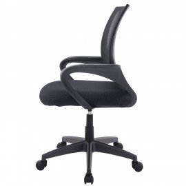 Кресло CROMEX Hit CH-695, с подлокотниками, сетка, черное, ткань TW, 533065