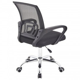 Кресло CROMEX Hit CH-695, ХРОМ, с подлокотниками, сетка, черное, ткань TW, 533066