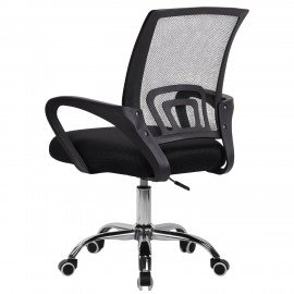 Кресло CROMEX Hit CH-695, ХРОМ, с подлокотниками, сетка, черное, ткань TW, 533066