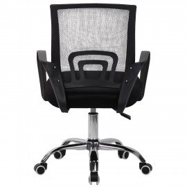 Кресло CROMEX Hit CH-695, ХРОМ, с подлокотниками, сетка, черное, ткань TW, 533066