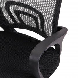 Кресло CROMEX Hit CH-695, ХРОМ, с подлокотниками, сетка, черное, ткань TW, 533066