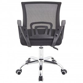 Кресло CROMEX Hit CH-695, ХРОМ, с подлокотниками, сетка, черное, ткань TW, 533066