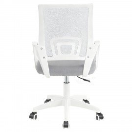 Кресло CROMEX Hit CH-695W, с подлокотниками, пластик белый, сетка, серое, ткань TW, 533067