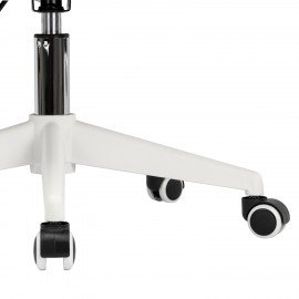 Кресло CROMEX Hit CH-695W, с подлокотниками, пластик белый, сетка, серое, ткань TW, 533067